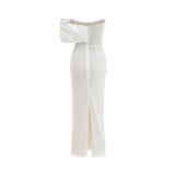 Maura fauxpearl offshoulder dress