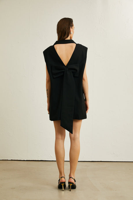 Maya Blazer with Bow Detail & Open Back