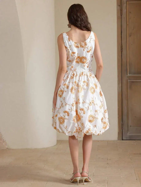 Maya Midi Dress - Wedding Occasion - Flared Hem - High Waist - A Line - Elegant Style