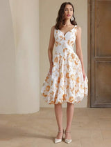 Maya Midi Dress - Wedding Occasion - Flared Hem - High Waist - A Line - Elegant Style