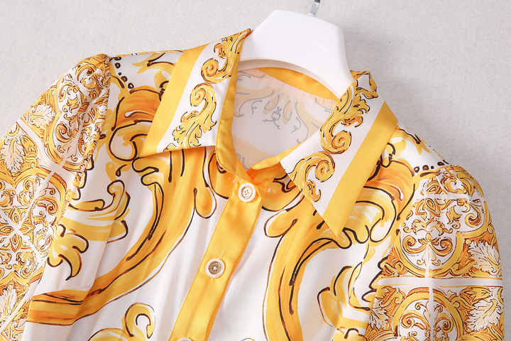 Maya Printed Maxi Dress – Flowing Silhouette with Tie Belt – Bold Statement Look