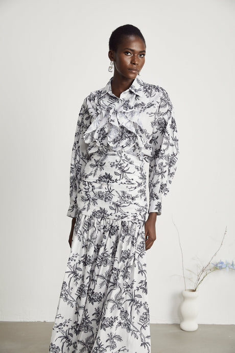 Maya Shirt & Skirt Graphic Print Matching Set