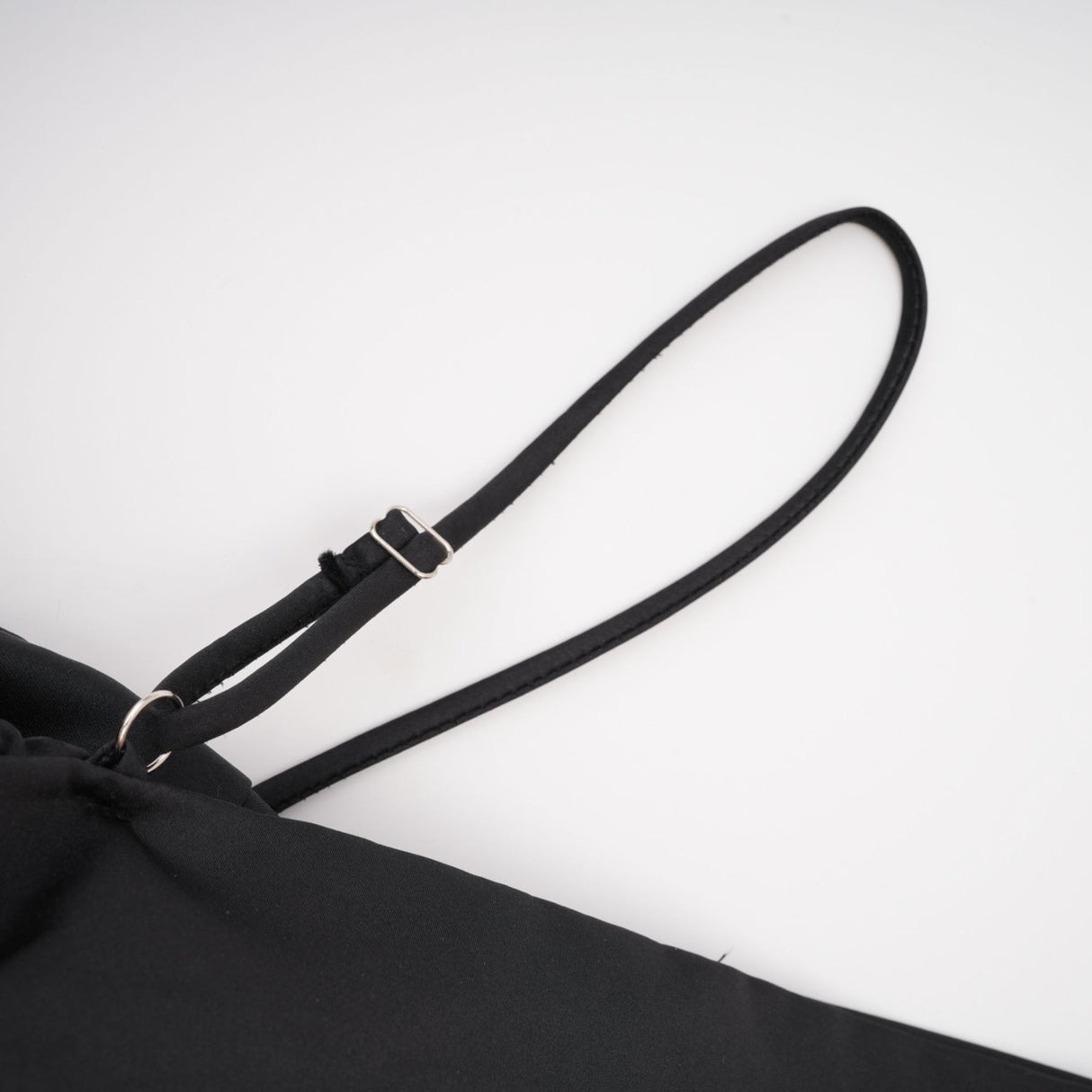 Maya Top Black Bow Cropped Zip Back Spaghetti Straps