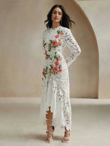 Mckenna Midi Dress - Stand Collar - Wedding - Regular Sleeve - High Waist - Elegant