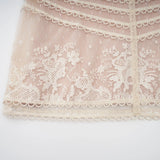 Meghan Midi Dress Floral Lace Beaded Neutrals