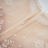 Meghan Midi Dress Floral Lace Beaded Neutrals