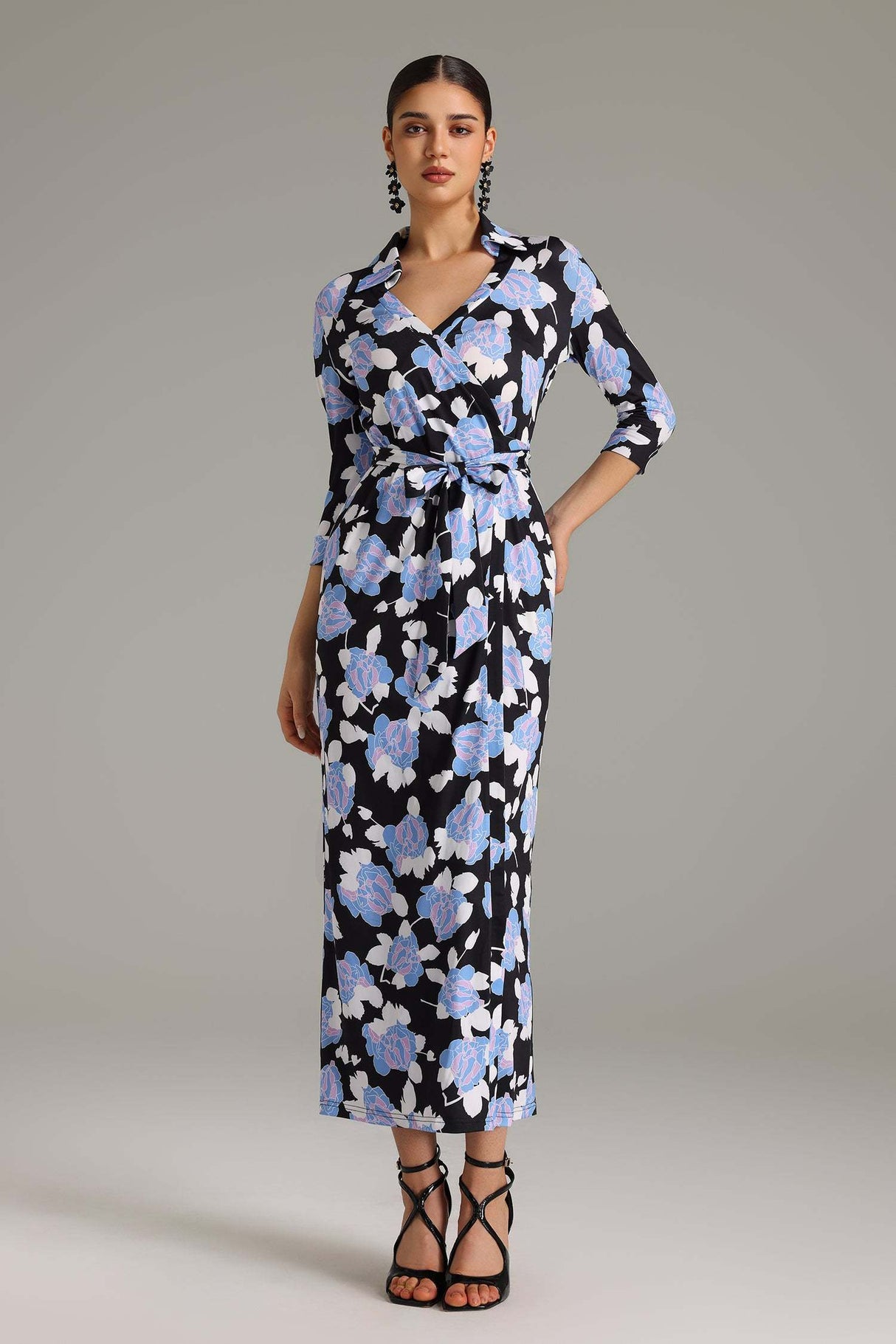 Melanie Black Floral Maxi Dress