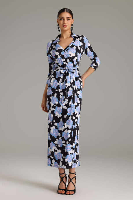 Melanie Black Floral Maxi Dress