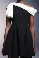 Melanie Black One-Shoulder Asymmetrical Hem Dress