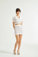 Melanie cropped top  skirt matching set