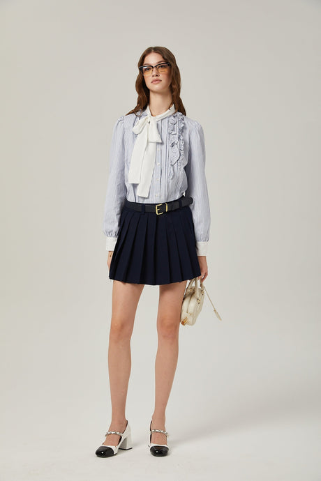 Mélisande embroidered aline pleated skirt