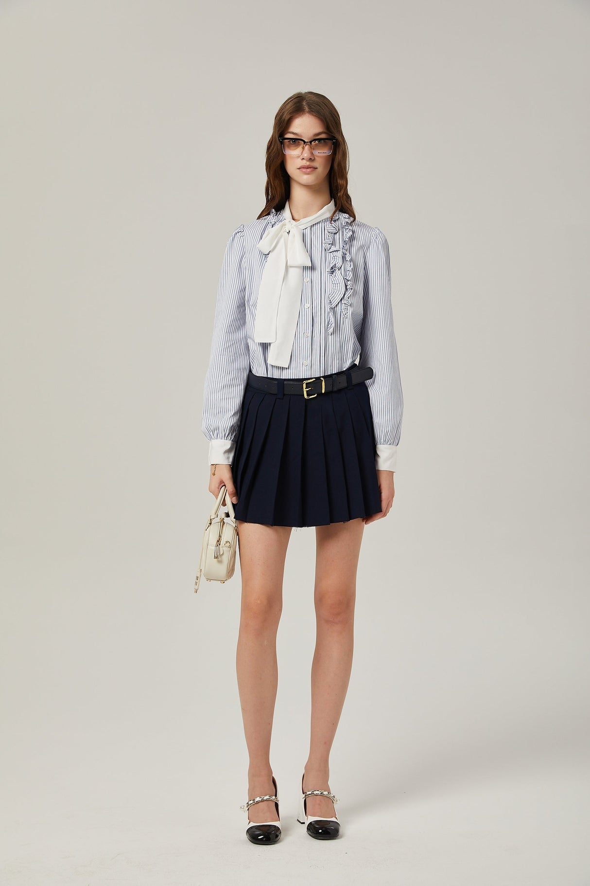 Mélisande embroidered aline pleated skirt