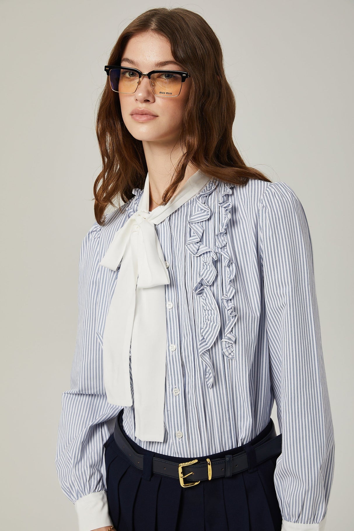 Mélisande embroidered aline pleated skirt