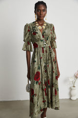 Mélisande floralprint Vneck midi dress