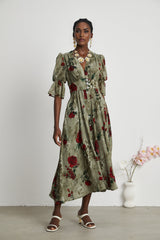 Mélisande floralprint Vneck midi dress