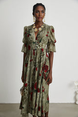 Mélisande floralprint Vneck midi dress