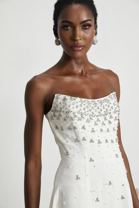 Melisande white embellished maxi dress