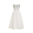 Melisande white embellished midi dress