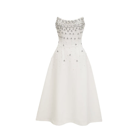 Melisande white embellished midi dress