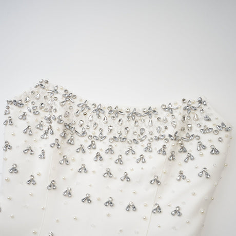 Melisande white embellished midi dress