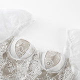 Mélisande white lace tiered maxi dress