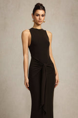 Melissa Brown Elegant Sophistication Sleeveless High Neckline Formal Dress