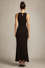 Melissa Brown Elegant Sophistication Sleeveless High Neckline Formal Dress