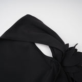 Melissa Floral Top Backless Halterneck Asymmetric Hem