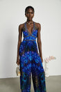 Melissa Jumpsuit Halterneck Crystal Embellished Blue & Multicolor