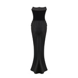 Melissa Maxi Dress in Timeless Black with Off - Shoulder Design