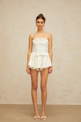Melissa Mini Dress White Bowknot Crystal Detailing