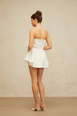 Melissa Mini Dress White Bowknot Crystal Detailing
