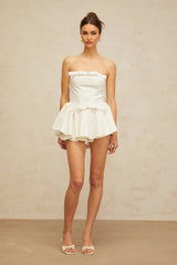 Melissa Mini Dress White Bowknot Crystal Detailing