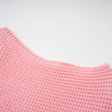 Michela Floral Midi Dress Pink Crew Neck with Short Sleeves & Pleated Detail