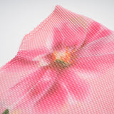 Michela Floral Midi Dress Pink Crew Neck with Short Sleeves & Pleated Detail