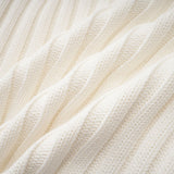 Michelina Jacket White Brown Faux Fur Ribbed Knit & Frayed Edge