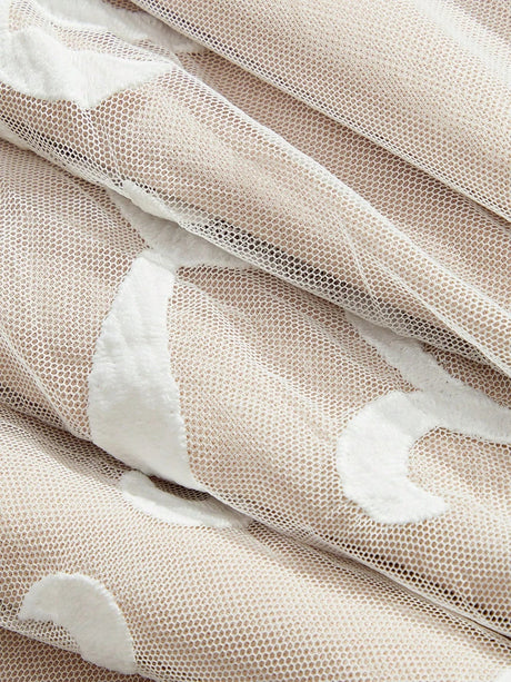 Midi Dress - Stand Collar - Bishop Sleeve - High Waist - Plants Print - Elegant