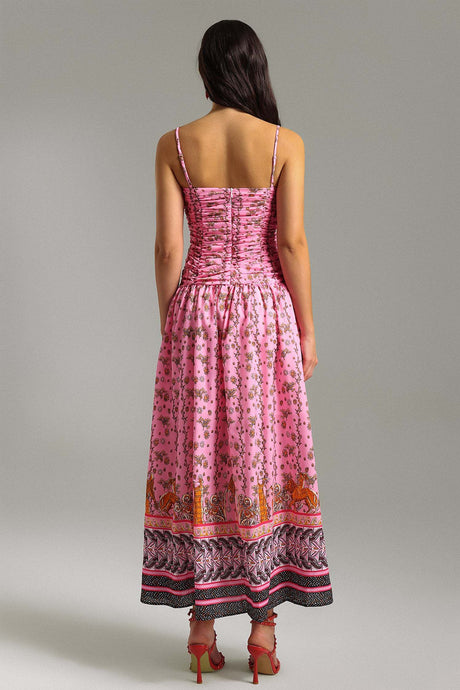 Milena Pink Floral Maxi Dress