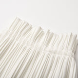 Milicent slitte drawstring pleated maxi skirt