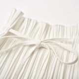 Milicent slitte drawstring pleated maxi skirt