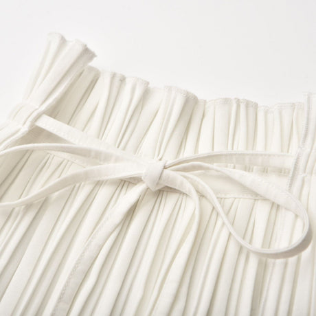 Milicent slitte drawstring pleated maxi skirt