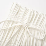 Milisent openback pleated top  skirt matching set
