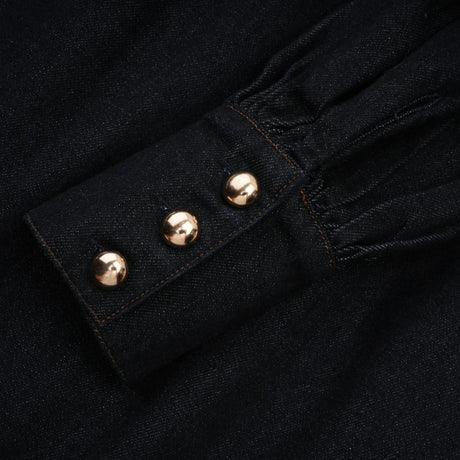 Mirabel darkblue contraststitch denim mini dress