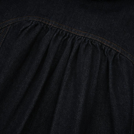 Mirabel darkblue contraststitch denim mini dress