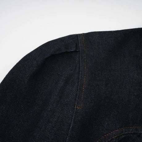 Mirabel darkblue contraststitch denim mini dress