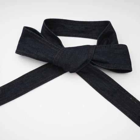 Mirabel darkblue contraststitch denim mini dress