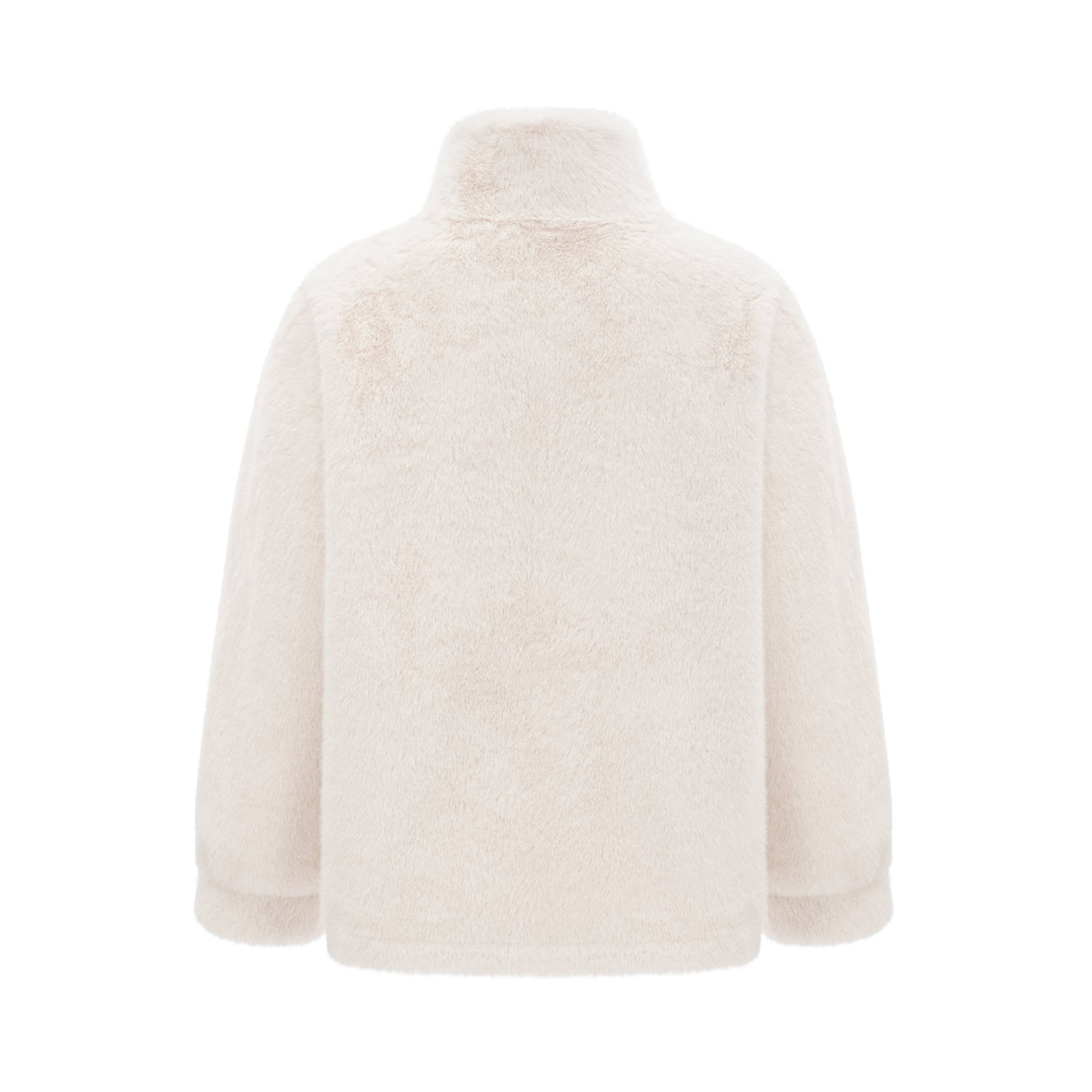 Miracle Jacket Miracle Faux Fur Double Breasted White & Stand