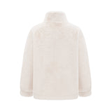 Miracle Jacket Miracle Faux Fur Double Breasted White & Stand