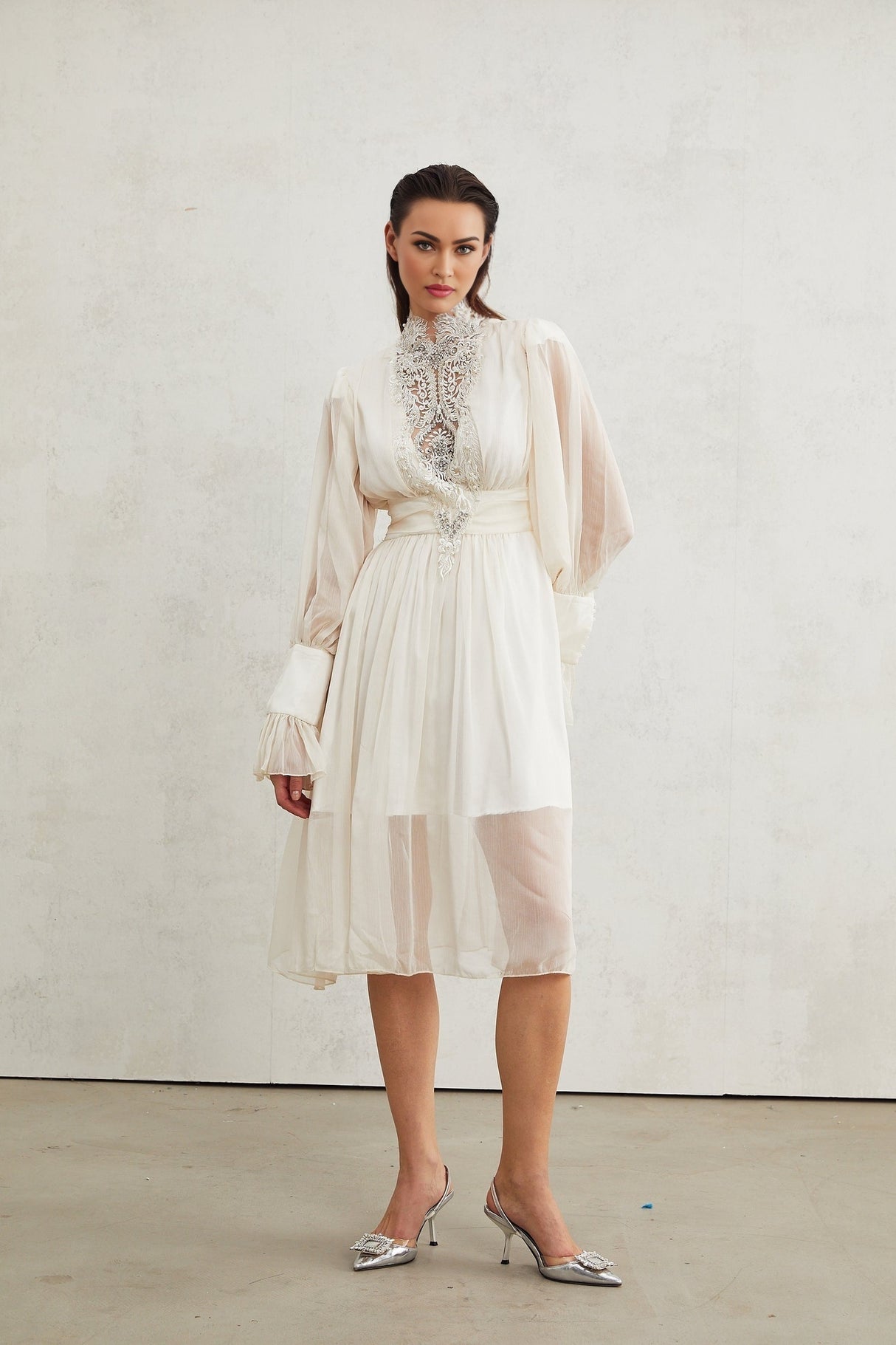 Mirage lacedetail embellished dress