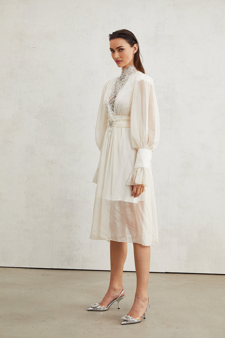 Mirage lacedetail embellished dress